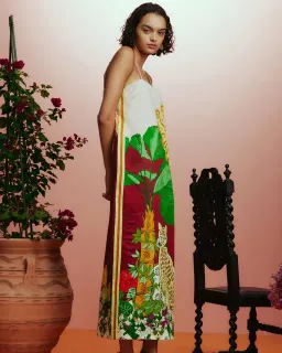 ALEMAIS Tiger Slip Midi Dress 10 for rent on The Volte - image 5