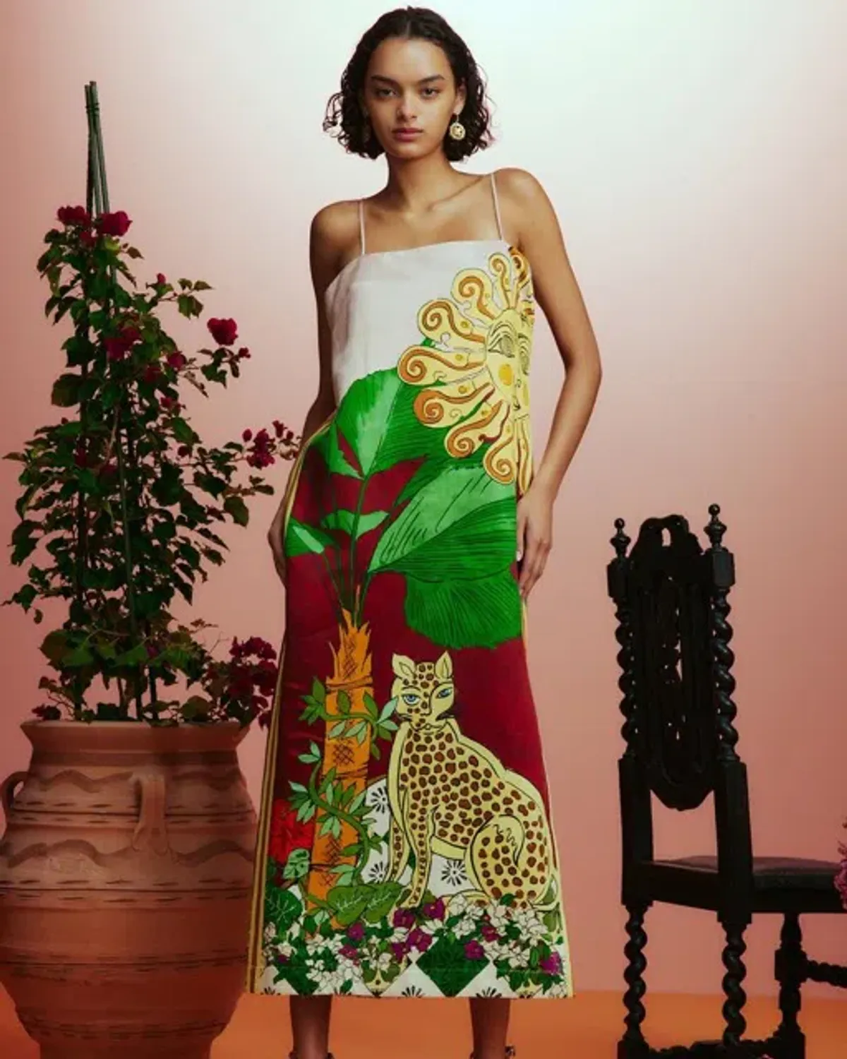 ALEMAIS Tiger Slip Midi Dress 10 - Image 4