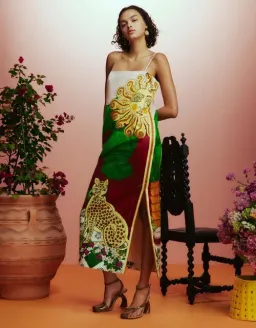 ALEMAIS Tiger Slip Midi Dress 10 for rent on The Volte - image 8