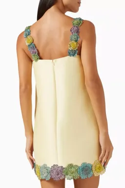 ALEMAIS Lolita Floral Beaded Mini Dress Yellow 10 AU for rent on The Volte - image 6