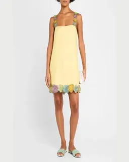 ALEMAIS Lolita Floral Beaded Mini Dress Yellow 10 AU for rent on The Volte - image 8