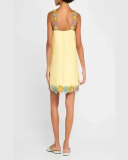 ALEMAIS Lolita Floral Beaded Mini Dress Yellow 10 AU for rent on The Volte - image 10