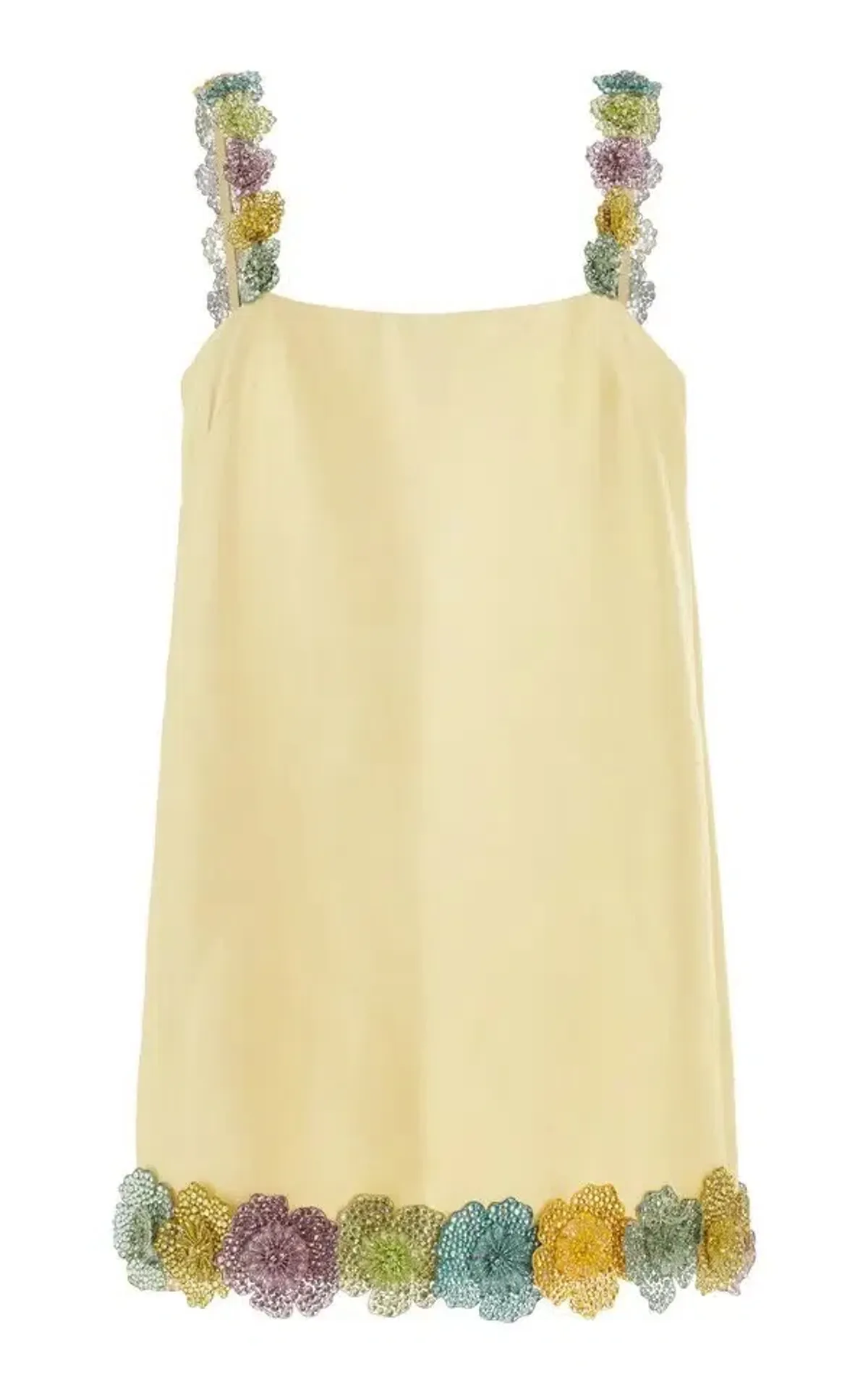 ALEMAIS Lolita Floral Beaded Mini Dress Yellow 10 AU - Image 11