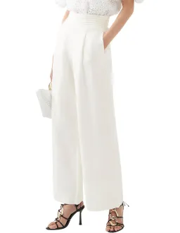 Aje Tate Linen Bland Wide Leg Pant white size 10 for rent on The Volte - image 3