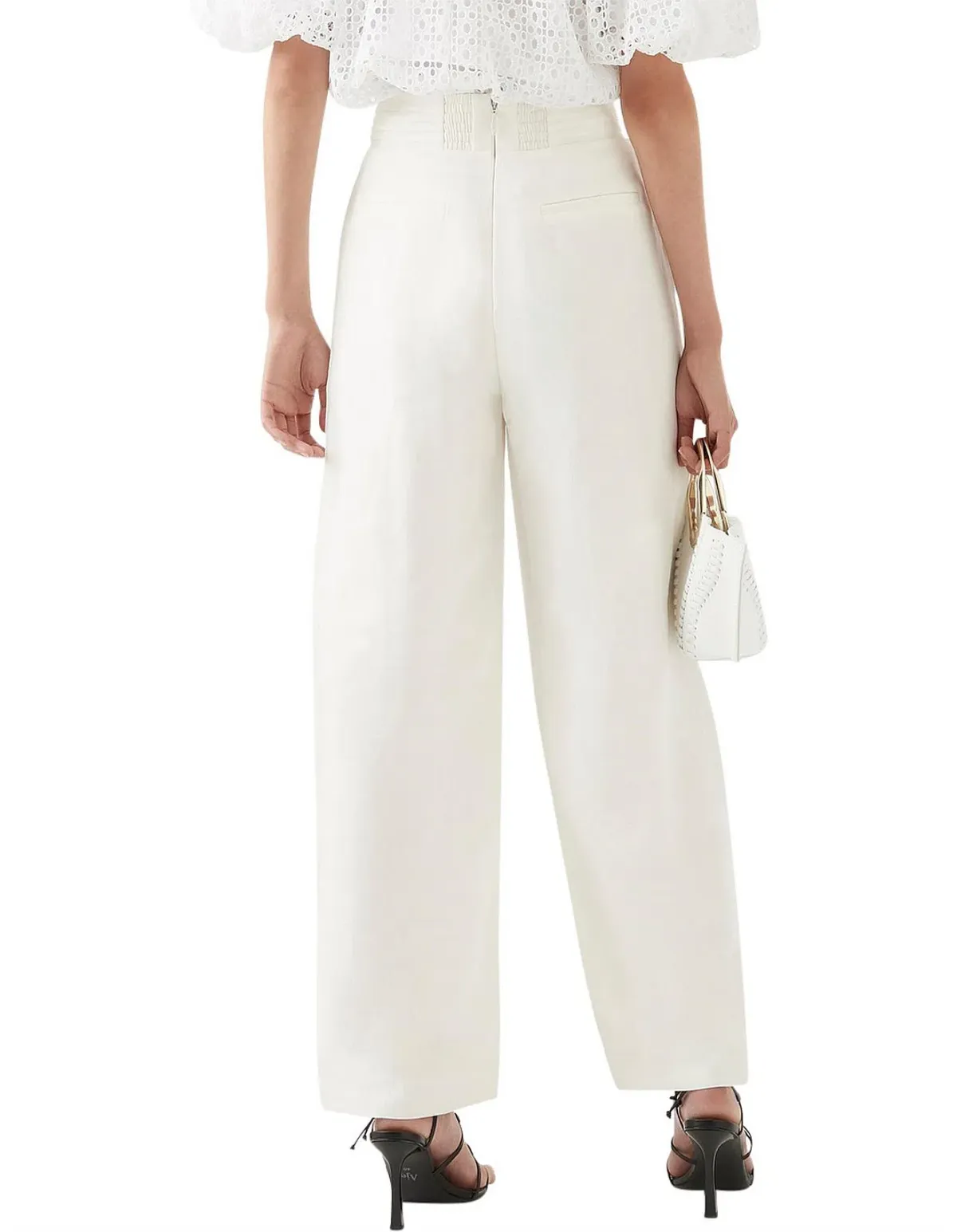 Aje Tate Linen Bland Wide Leg Pant white size 10 - Image 6