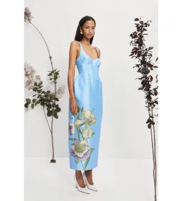 Alemais Donata Taffeta Maxi Gown Blue Print Size AU 6 for rent on The Volte - image 4