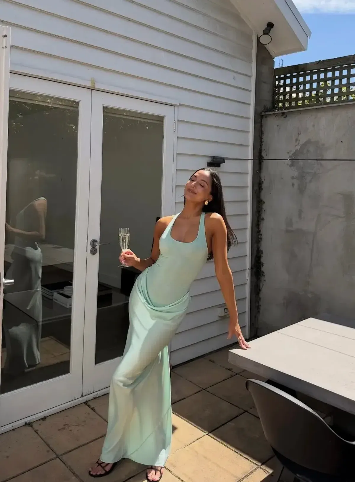 Benni Jade Aqua Maxi Dress Size 8 - Image 2