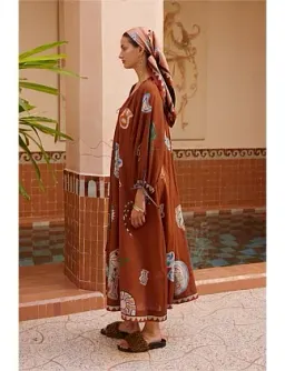 Alemais LAURENCE TIE FRONT SHIRTDRESS Brown Size 14 for rent on The Volte - image 2