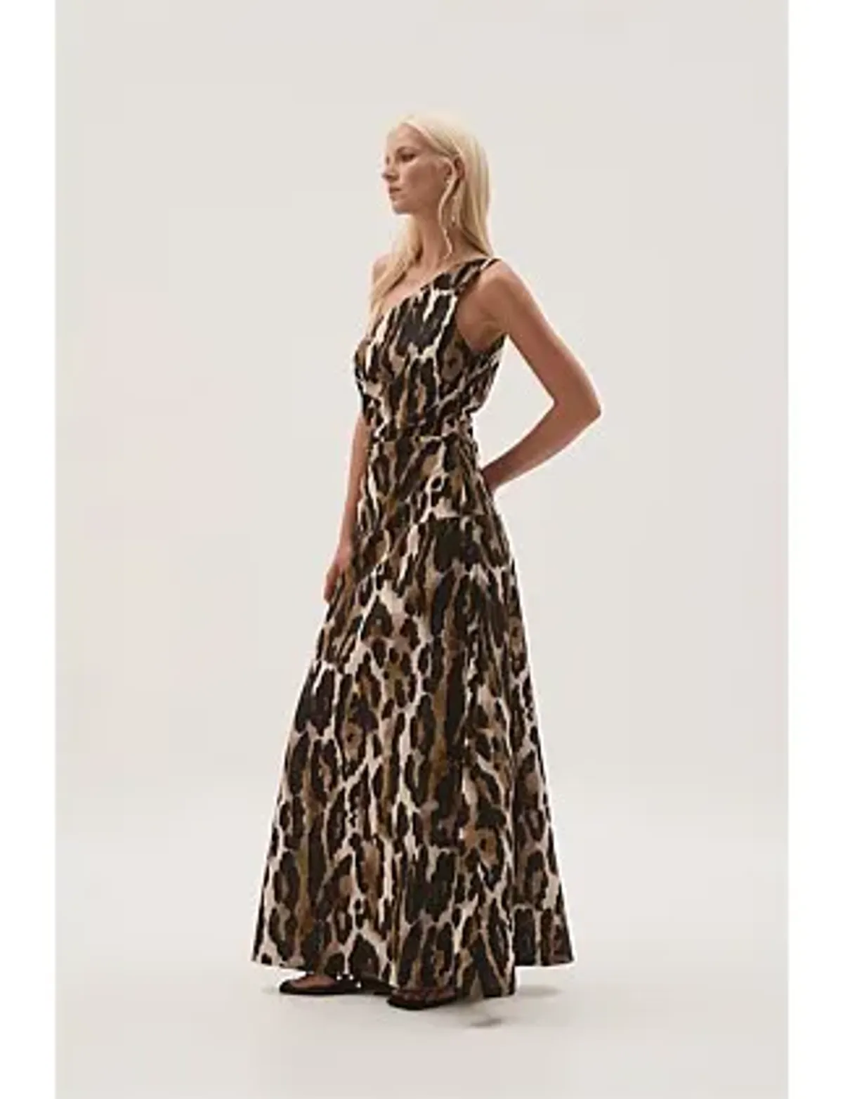 Aje Studio Daze One Shoulder Maxi Dress Animal Print Size 8 - Image 5