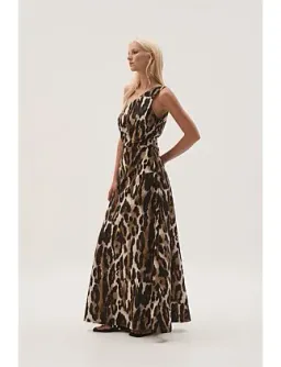 Aje Studio Daze One Shoulder Maxi Dress Animal Print Size 8 for rent on The Volte - image 5
