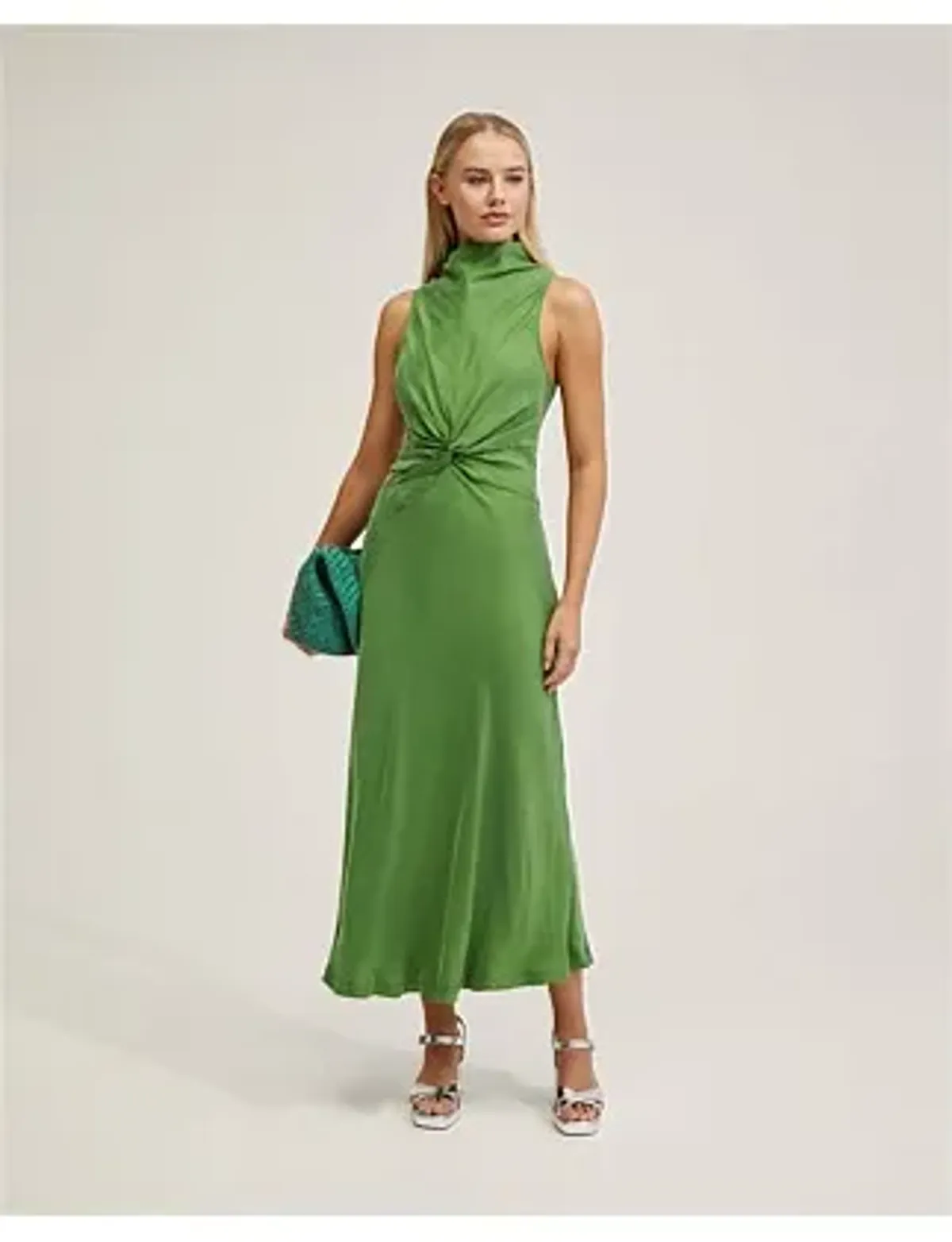 Oxford CAMILLA CUPRO BLEND DRESS Apple Size 12 - Image 1