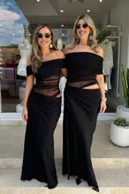 BENNI Nico Off Shoulder Maxi Dress Black size 6 for rent on The Volte - image 2