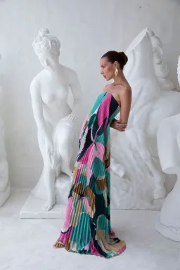 L'idée Black Tie Gown Green Calypso multicoloured size 6 for rent on The Volte - image 7