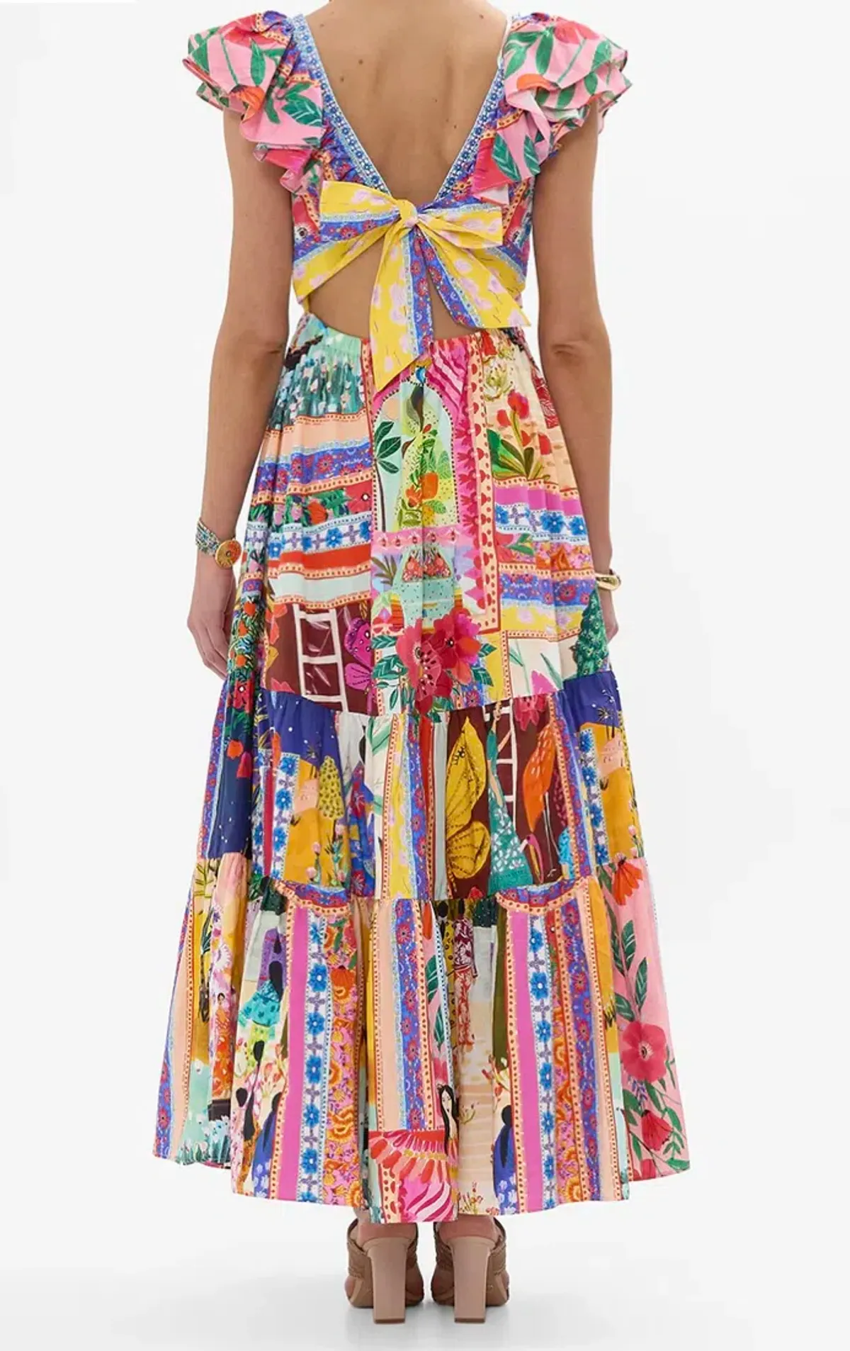 Camilla Tiered Dress With Neck Frill Roeqiyas Realm Size S (10) - Image 3