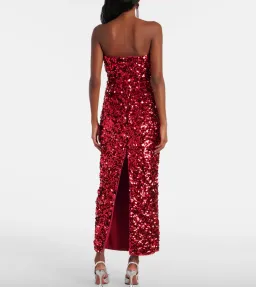 Self Portrait 3D Sequin Maxi Dress Red Size XS AU 6 for rent on The Volte - image 6