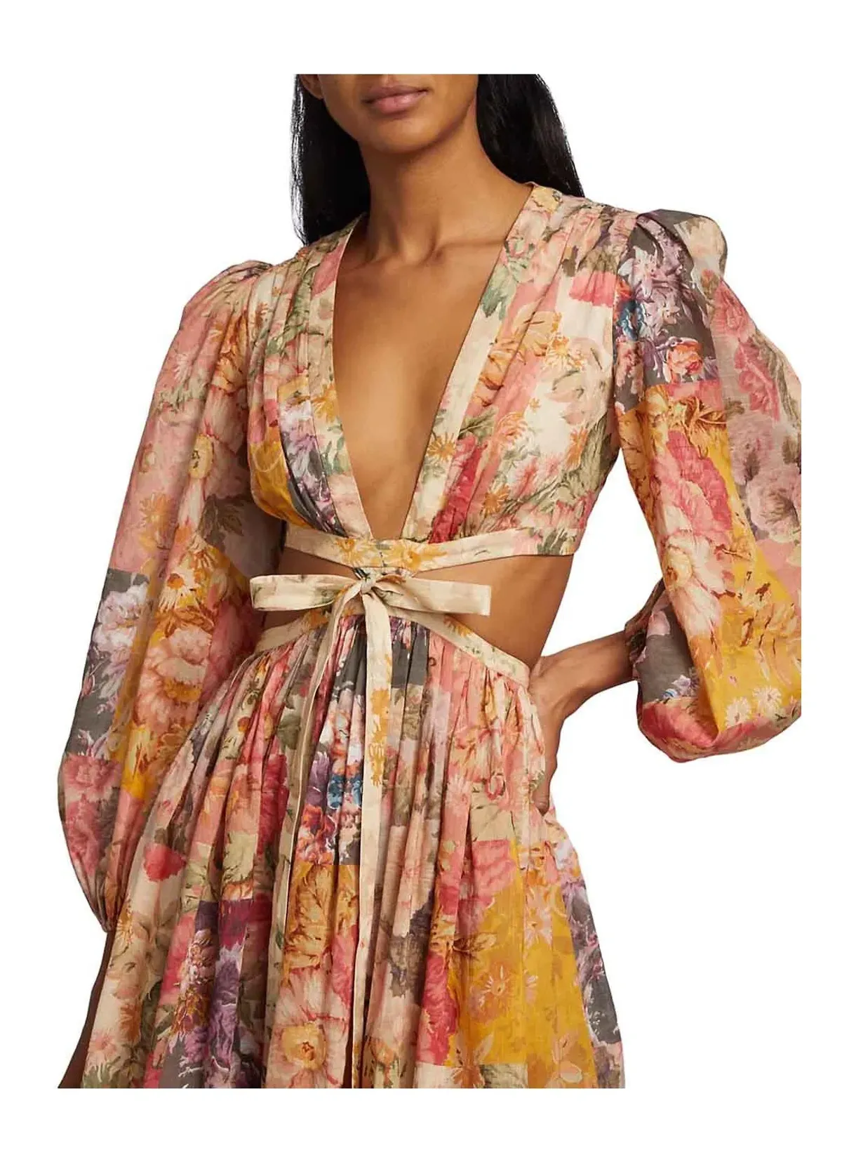 Zimmermann Pattie Patchwork Cutout Long Dress Size 0 / AU 8 - Image 2