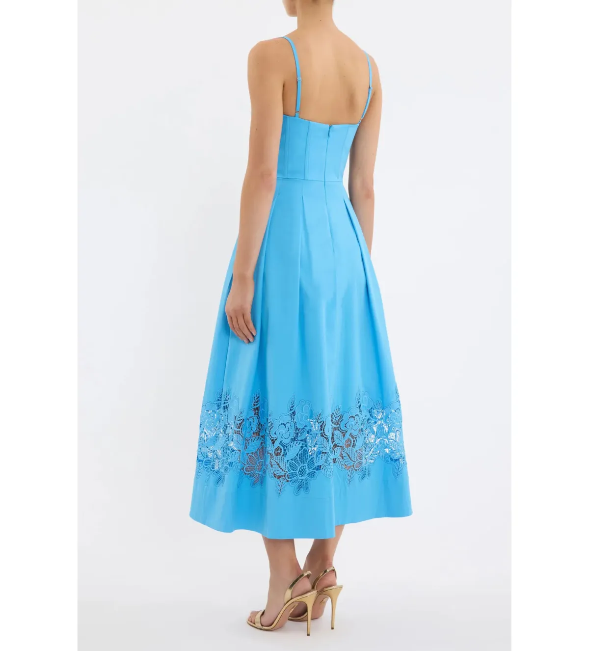 Rebecca Vallance Montreux Midi Dress Light Blue Size AU 12 - Image 3