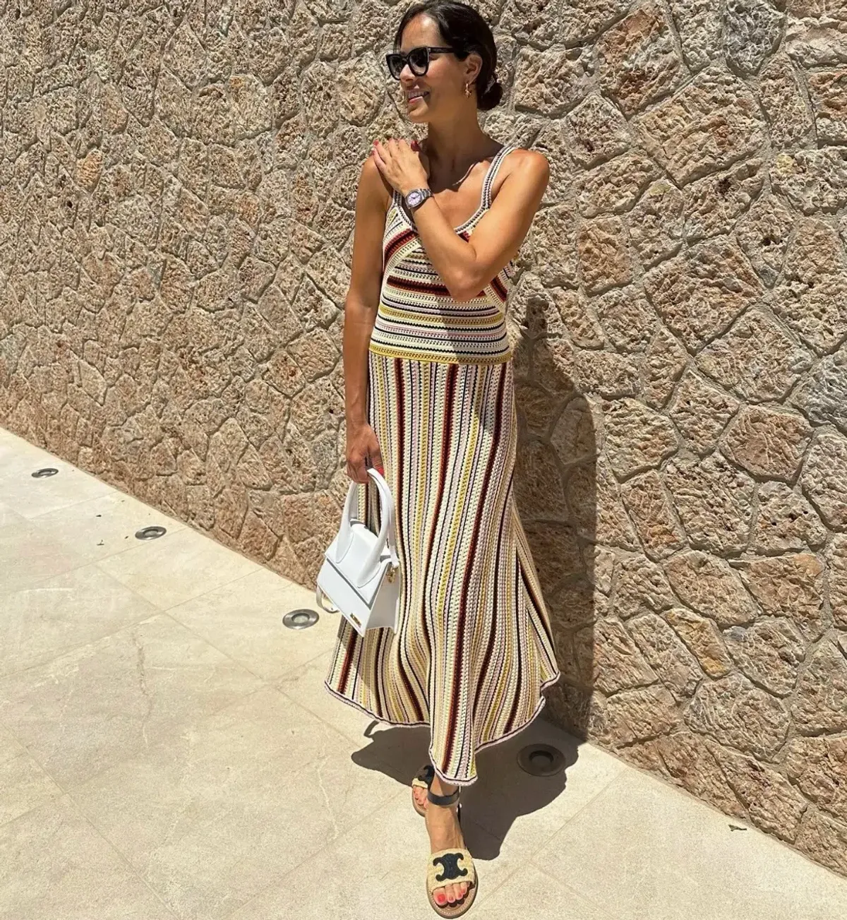 ZIMMERMANN Vitali striped crochet-knit cotton maxi dress Size 0/ AU 8 - Image 1