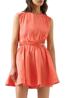 Aje Holly Cut Out Mini Dress Coral SIZE 16  for rent on The Volte - image 1