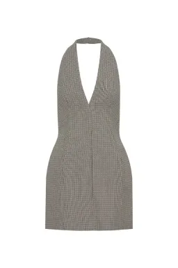Camilla and Marc Banks Mini Dress in Black Houndstooth for rent on The Volte - image 4