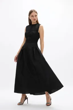 Rachel Gilbert Sophia Midi Dress Black Size AU 12 for rent on The Volte - image 1