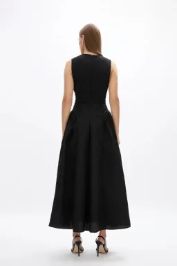 Rachel Gilbert Sophia Midi Dress Black Size AU 12 for rent on The Volte - image 4