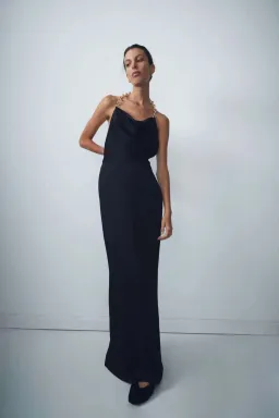 Viktoria and Woods Ageless Chain Dress in Black for rent on The Volte - image 1