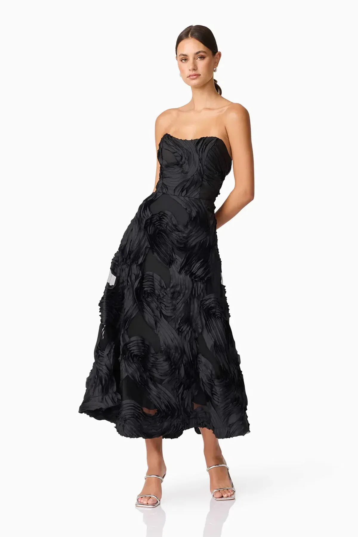 Elliatt Asher Sweetheart Midi Dress Black 8 - Image 1