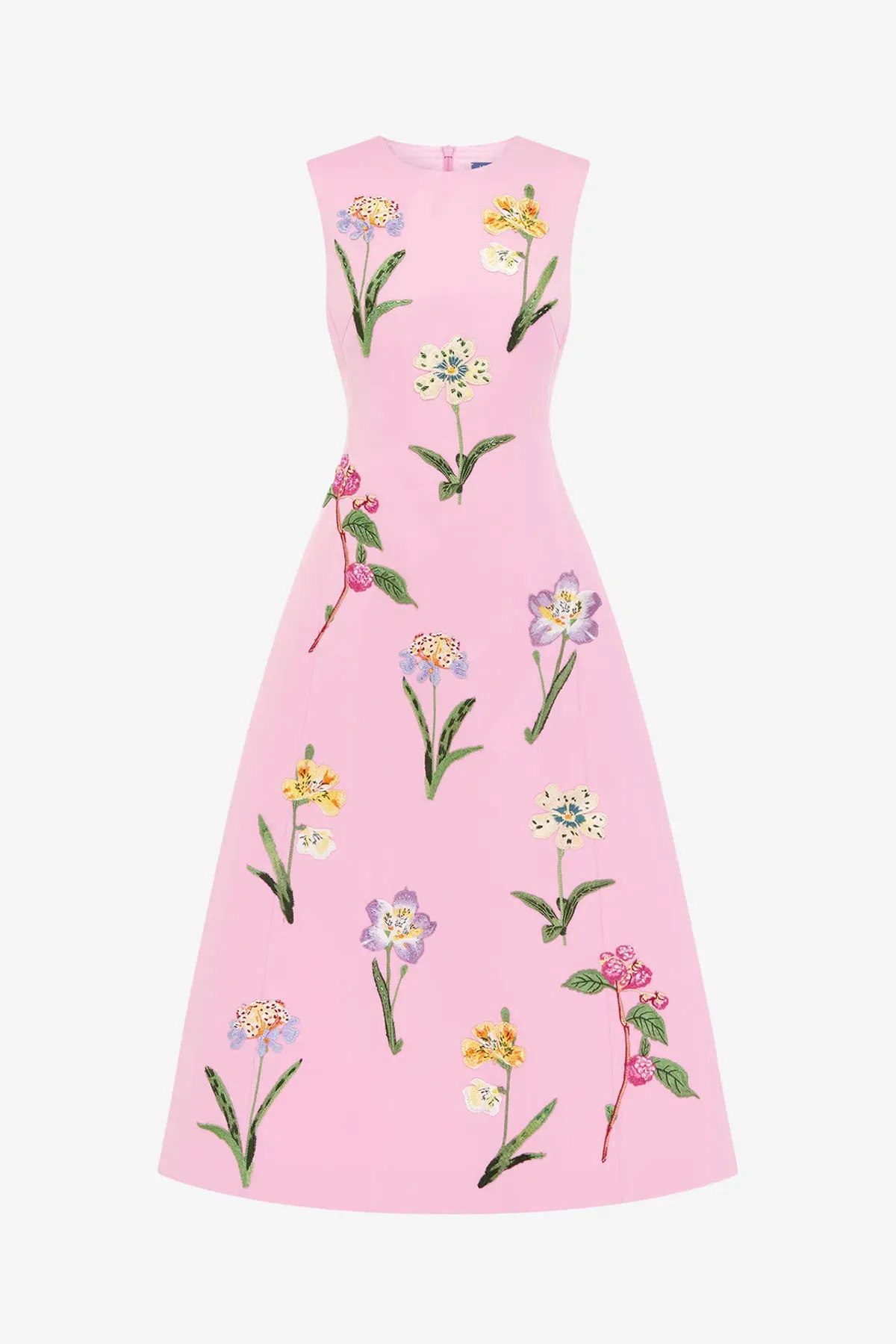 Leo Lin Cleo Embellished Sleeveless Midi Dress in Wild Flower in Flamingo Pink Size 12 - Image 4