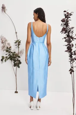 Alemais Donata Taffeta Midi Gown Sky Blue Floral Print Size AU 12 for rent on The Volte - image 3