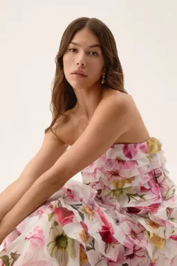 Aje / Fleur Pleated Gown / Collage Floral / Size 16 for rent on The Volte - image 2