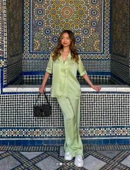 Viktoria and Woods Chorus Shirt & Pilot Pants Set Tarragon Size 0 (AU 6) for rent on The Volte - image 1