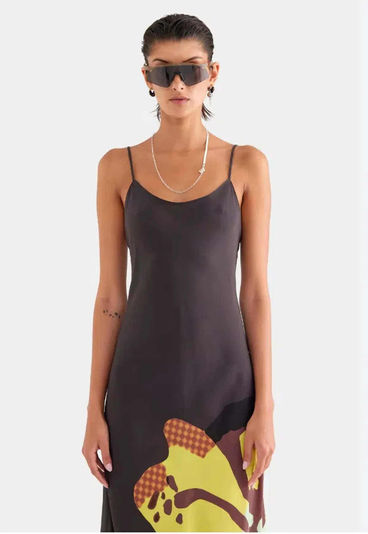 Venroy Hibiscus Sheer Silk Slip Dress  - Image 2