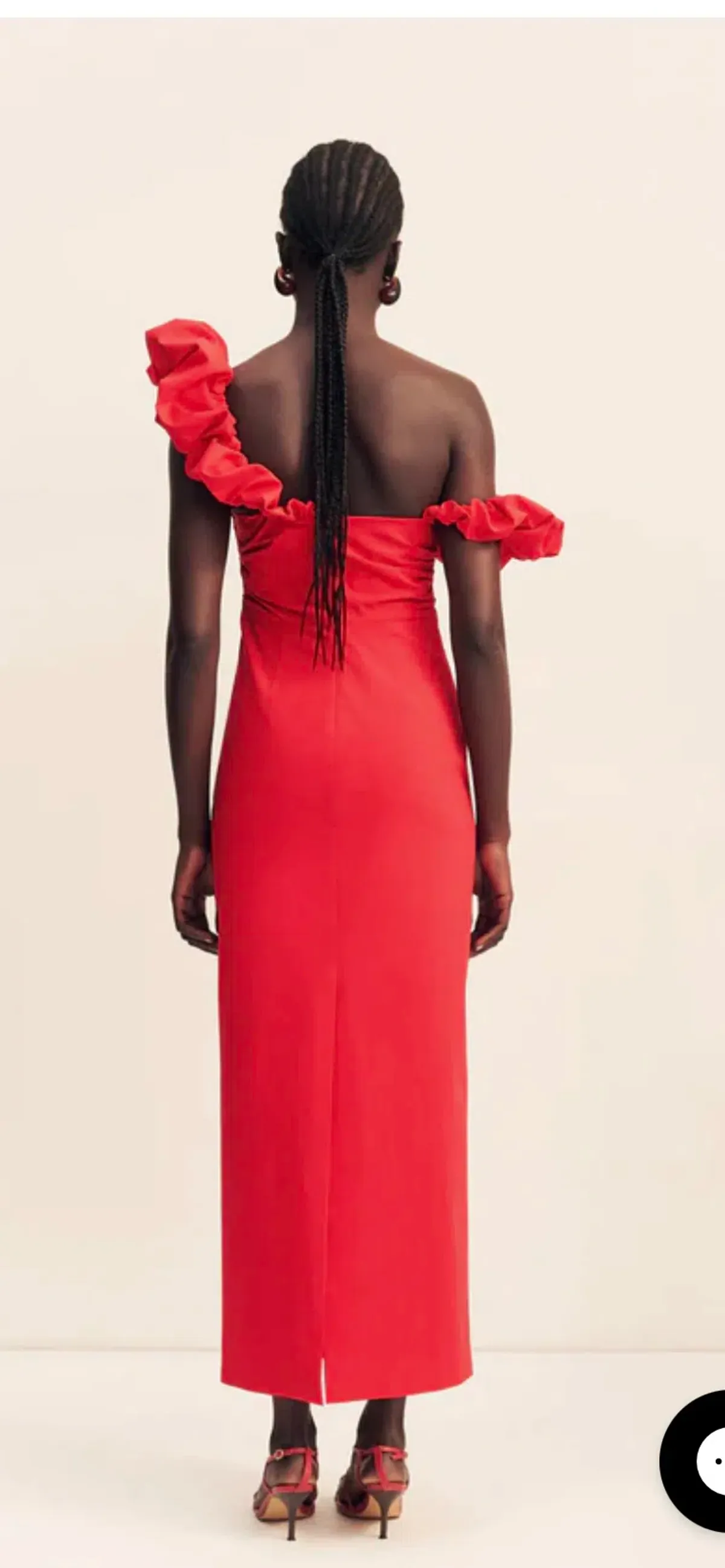 Shona Joy - Campbell Ruffle Draped Maxi Dress - Goji - Image 4