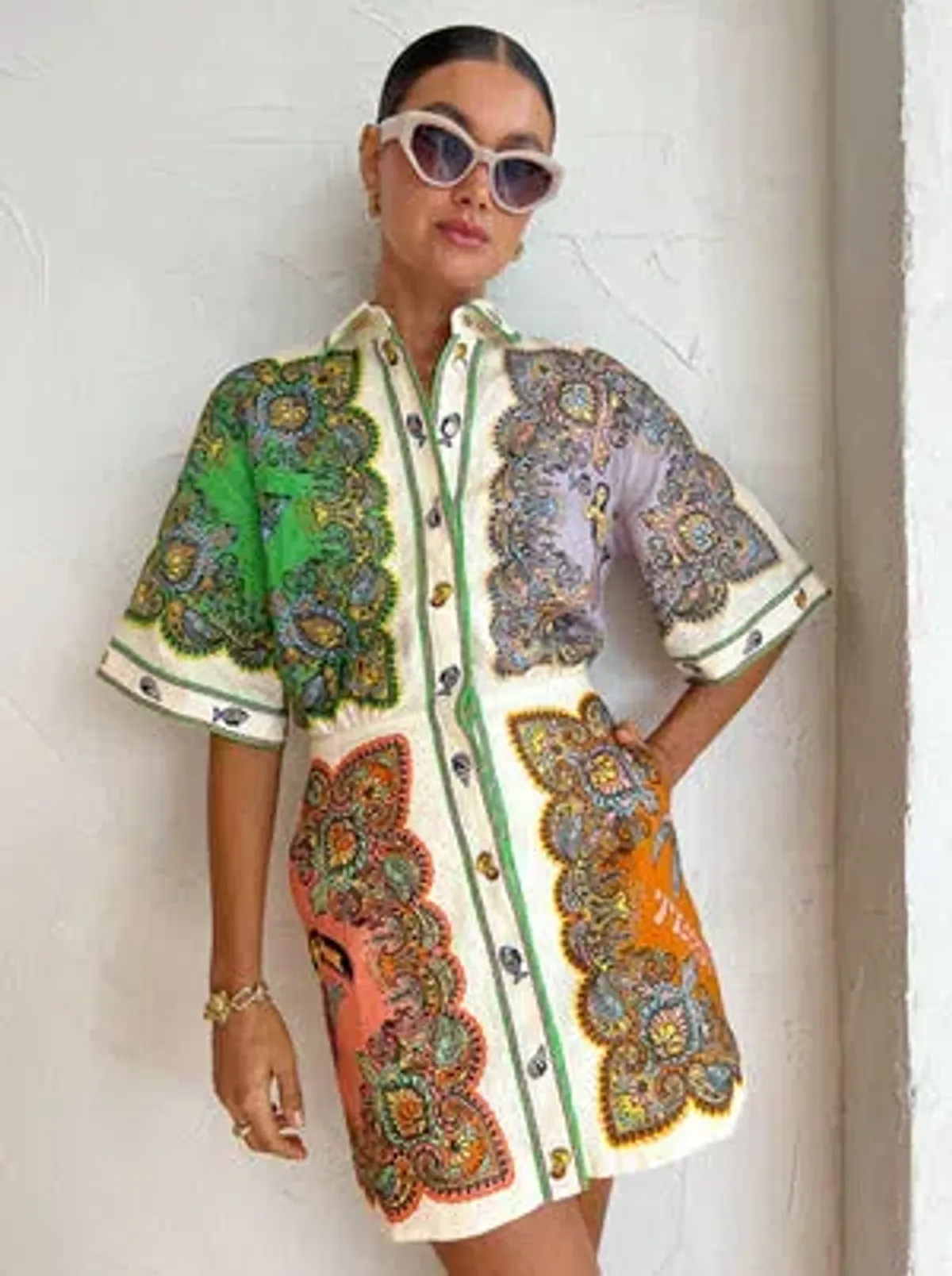 Alemais Trippy Troppo Mini Dress in Multi Size 8 - Image 3