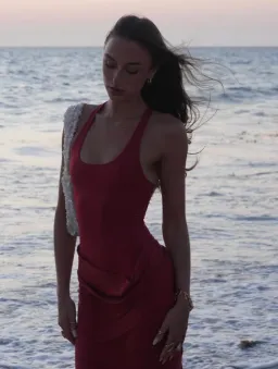 Jade Maxi Dress in Scarlet Red AU 8Jade Maxi Dress in Scarlet Red AU 8 for rent on The Volte - image 5