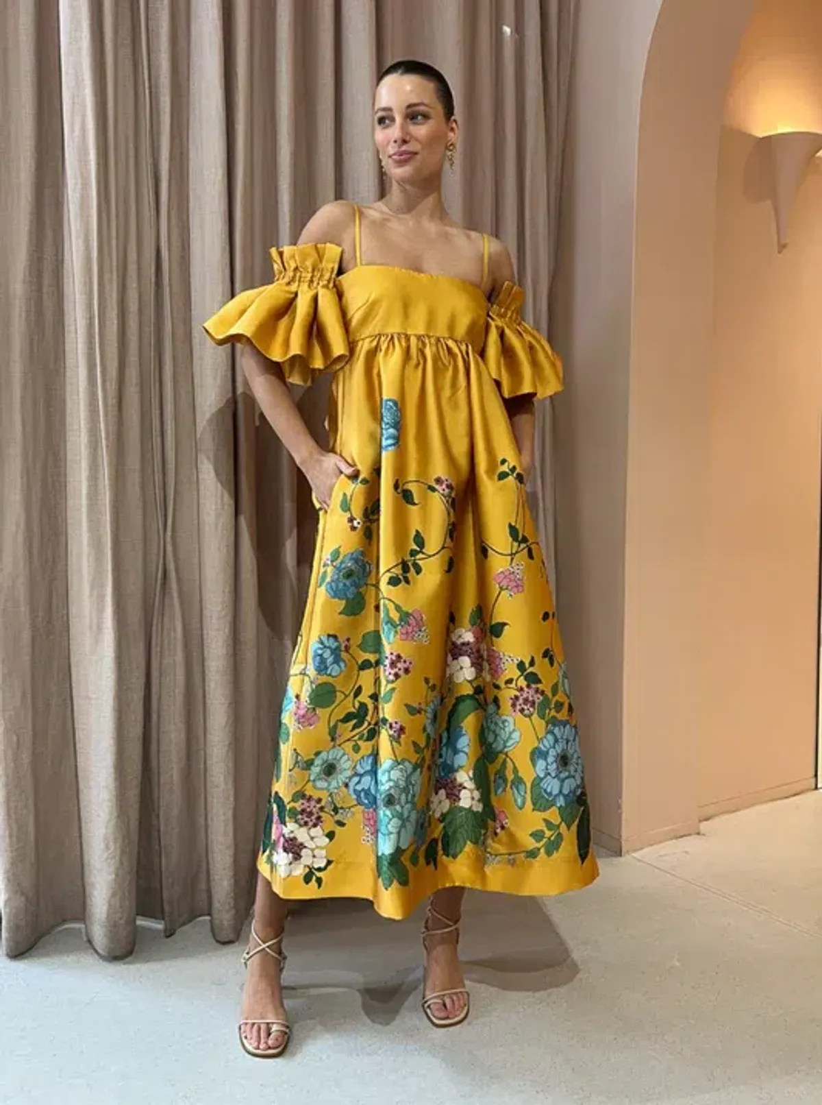 Alemais Dana Midi Dress Marigold Size 10 - Image 1