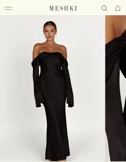 Giselle Off Shoulder Cowl Neck Maxi Dress - Black for rent on The Volte - image 5
