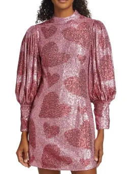 Farm Rio Hearts Sequin Mini Dress sz M for rent on The Volte - image 3