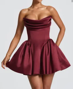 Baby Boo - Trinity Mini Dress Burgundy Size 12 for rent on The Volte - image 1