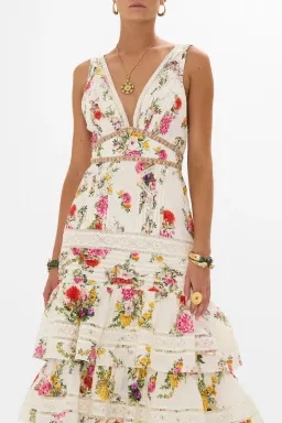 Camilla Tiered Ruffle Hem Dress Egyptian Rose (M/AU 12) for rent on The Volte - image 5