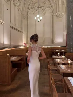 Shona Joy Jamila Lace High Neck Maxi Dress White Size 8 for rent on The Volte - image 2