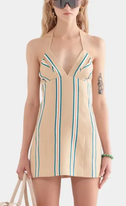 Venroy Halter Linen Mini Dress - size small for rent on The Volte - image 1