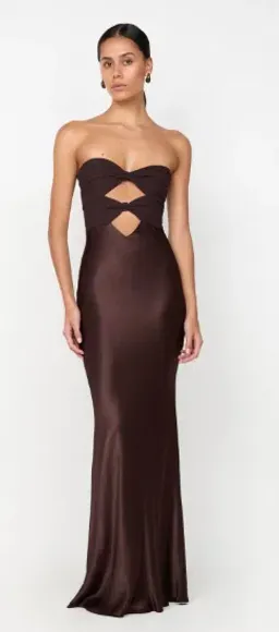 Bec & Bridge Halle Strapless Maxi Dress Chocolate Brown Size 10  for rent on The Volte - image 1