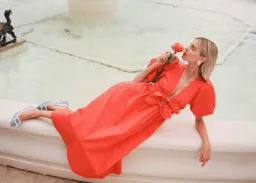 Lovaan Devon Dress Coral Size 10 for rent on The Volte - image 4