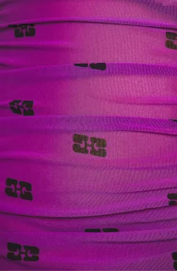 Ganni Printed Mesh Ruched Dress size 8 for rent on The Volte - image 4