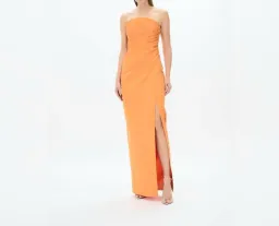 Rachel Gilbert Mira Strapless Gown Orange Amber Size 8 for rent on The Volte - image 2