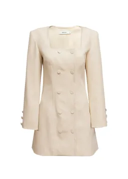 Lovaan Evelyn Dress Poly Linen Spandex Meringue Size 8 for rent on The Volte - image 7