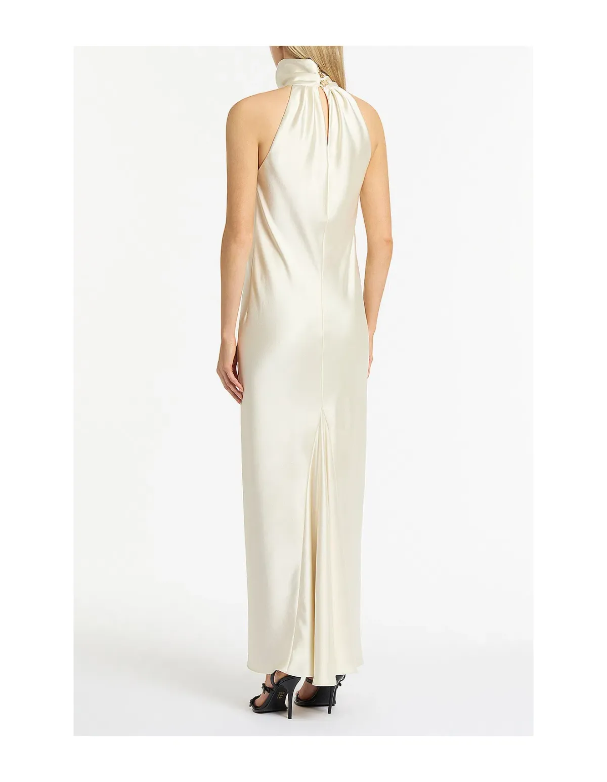 Carla Zampatti Ivory Satin Bias Maxi Dress Size 8  - Image 2