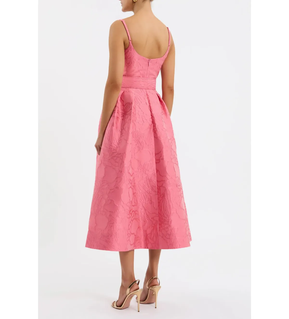 Rebecca Vallance Petra Midi Dress Pink Size 10 - Image 3